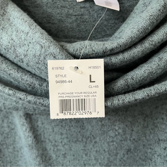 Motherhood Heathered Blue Cowl Neck Long Sleeve Dress size Large - Picture 4 of 6